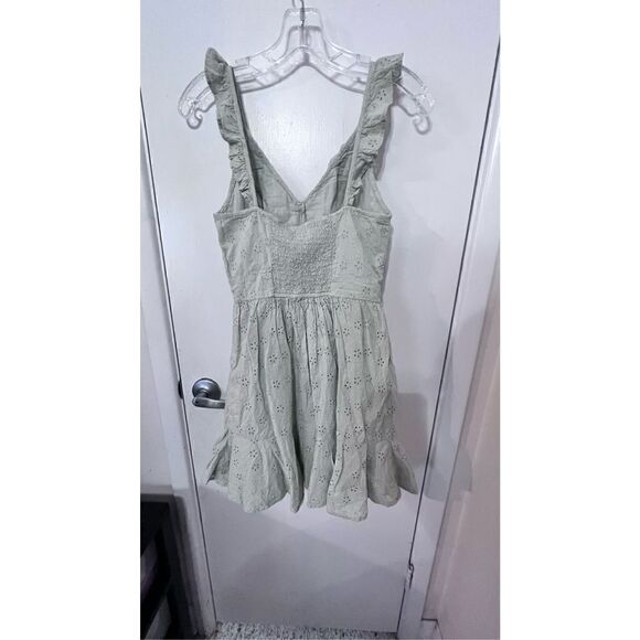 GUESS GREEN SHARON EYELET MINI DRESS SIZE XS NEW  P1-86 - Picture 5 of 13